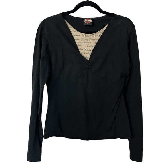 Harley-Davidson Tops - Harley Davidson Barnett El Paso TX Women’s Black Long Sleeve Top Size L GUC